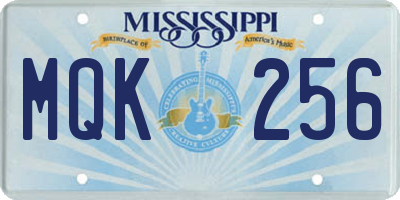 MS license plate MQK256