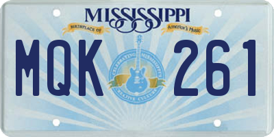 MS license plate MQK261
