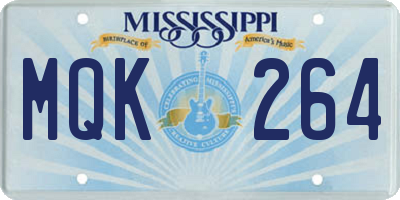 MS license plate MQK264