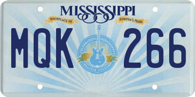 MS license plate MQK266