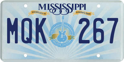 MS license plate MQK267