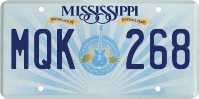 MS license plate MQK268