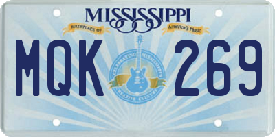 MS license plate MQK269