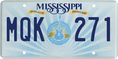 MS license plate MQK271