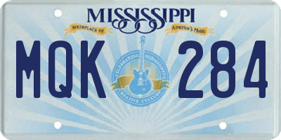 MS license plate MQK284