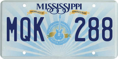 MS license plate MQK288