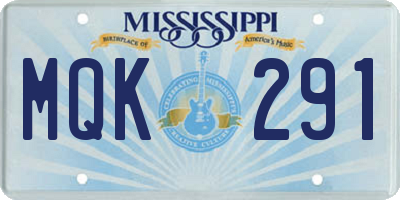 MS license plate MQK291
