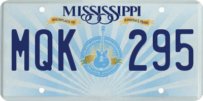 MS license plate MQK295