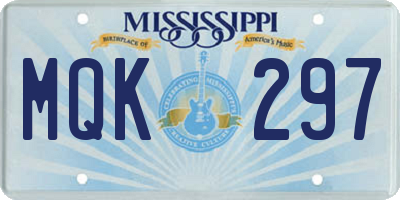 MS license plate MQK297
