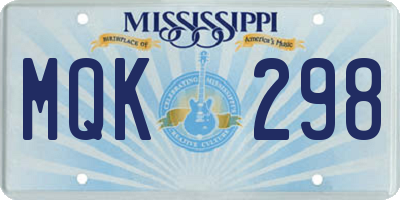 MS license plate MQK298