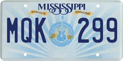 MS license plate MQK299
