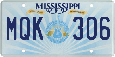 MS license plate MQK306