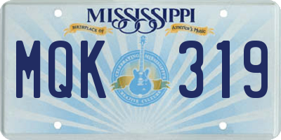 MS license plate MQK319