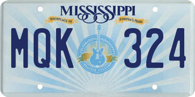 MS license plate MQK324