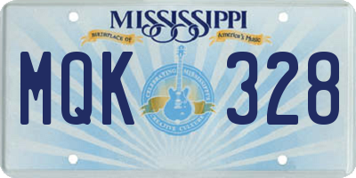 MS license plate MQK328