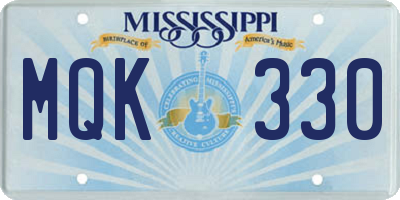 MS license plate MQK330