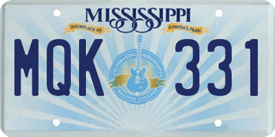 MS license plate MQK331