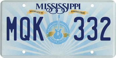 MS license plate MQK332
