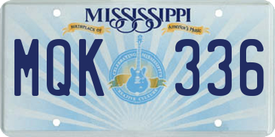 MS license plate MQK336