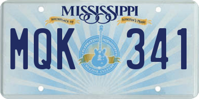 MS license plate MQK341