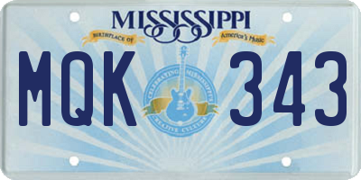 MS license plate MQK343