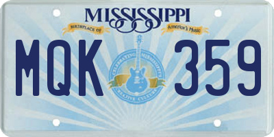 MS license plate MQK359