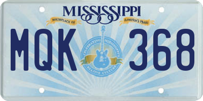 MS license plate MQK368