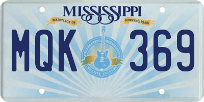 MS license plate MQK369