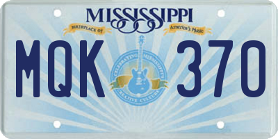 MS license plate MQK370