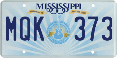 MS license plate MQK373