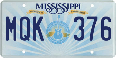 MS license plate MQK376