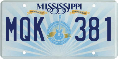 MS license plate MQK381