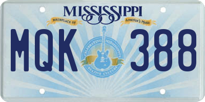 MS license plate MQK388