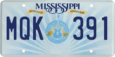MS license plate MQK391