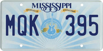 MS license plate MQK395