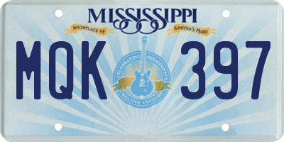 MS license plate MQK397
