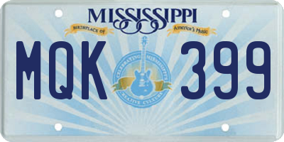 MS license plate MQK399