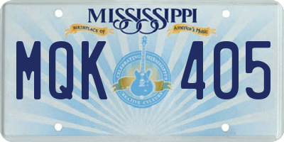 MS license plate MQK405