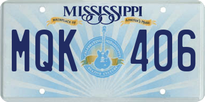MS license plate MQK406