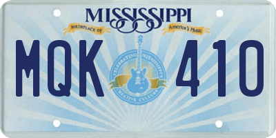 MS license plate MQK410