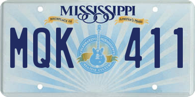 MS license plate MQK411
