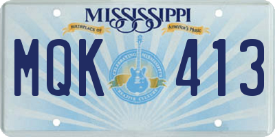 MS license plate MQK413
