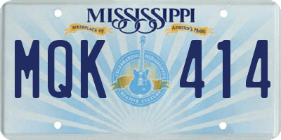 MS license plate MQK414