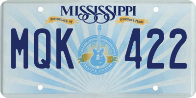 MS license plate MQK422