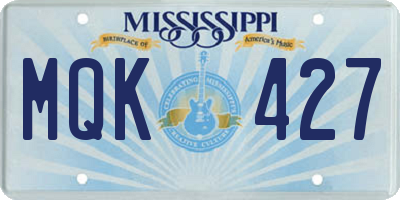 MS license plate MQK427