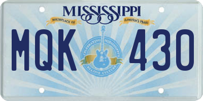 MS license plate MQK430