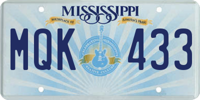MS license plate MQK433