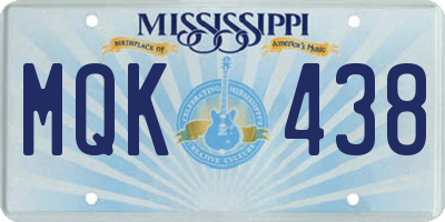 MS license plate MQK438