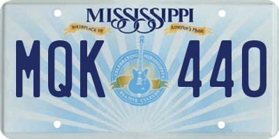 MS license plate MQK440