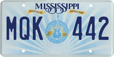 MS license plate MQK442